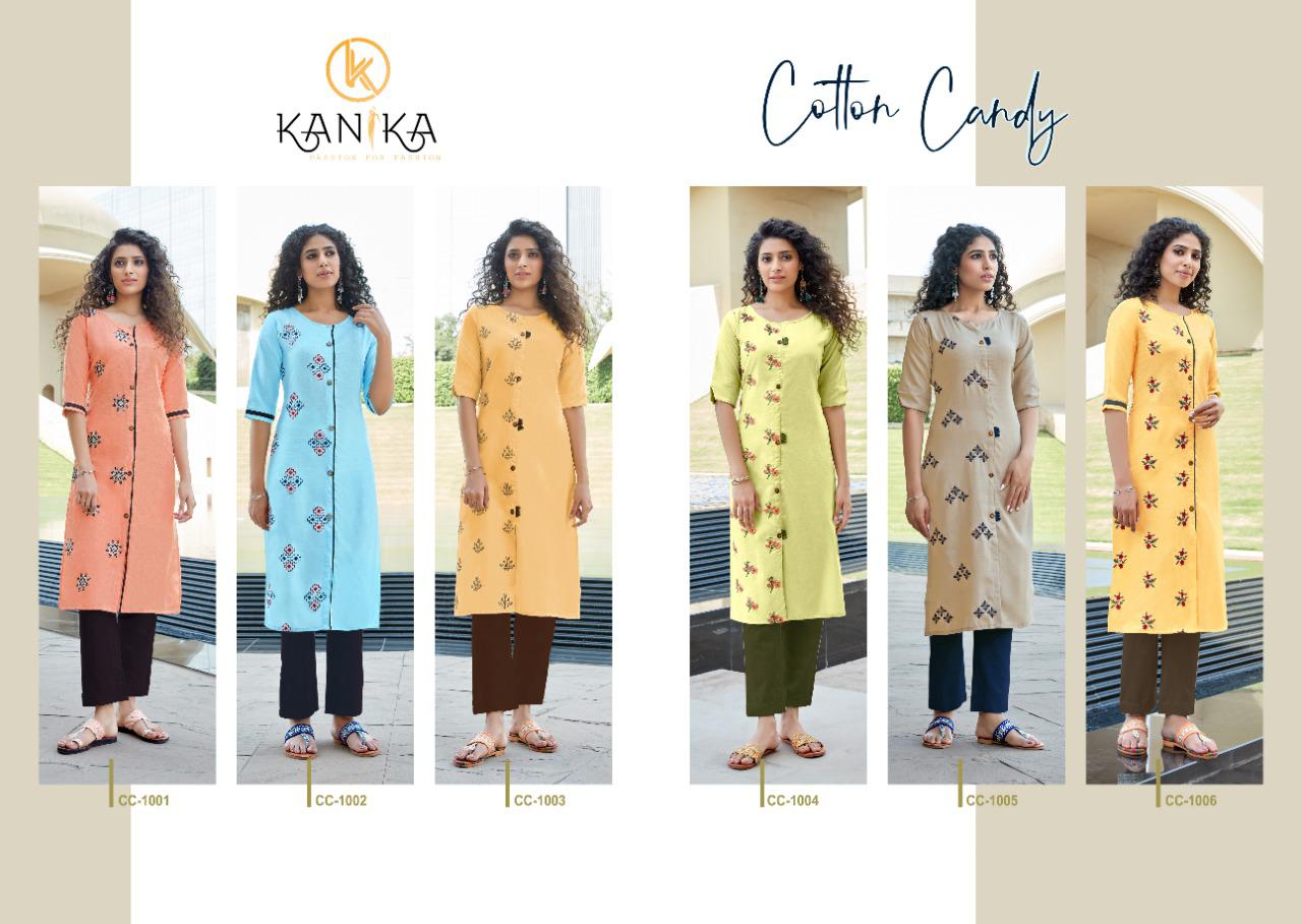 Kanika Cotton Candy Latest Designer Formal Wear Rubby Silk With Embroidery Work Kurtis With Bottom Collection
